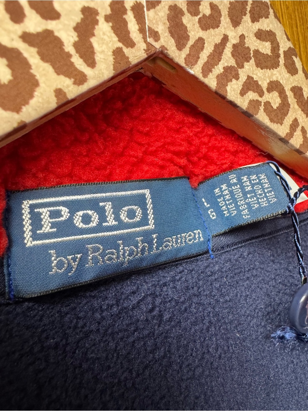 Polo Ralph Lauren Relaxed Fit Flag Fleece Pullover 1/4 Zip USA Blue Large Unisex - Picture 6 of 16